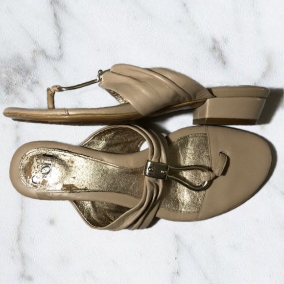 Sofft Shoes - Sofft Brescia Nude Tan Block Heel Leather Sandals